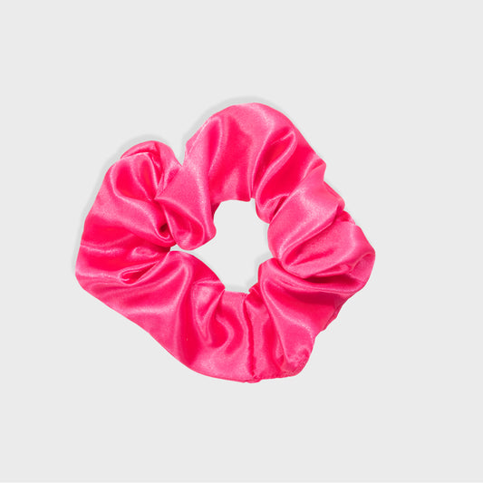 Paradise Pink Satin Scrunchie - Bunnies Hair